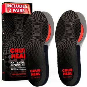 2 Packs of Work Orthotic Insoles - Anti Fatigue Medium Arch Support Shoe Insert Men Women - for Plantar Fasciitis Flat Feet Leg - Relieve Foot Pain - Work Boot Insoles for Standing All Day (Gray, XL)