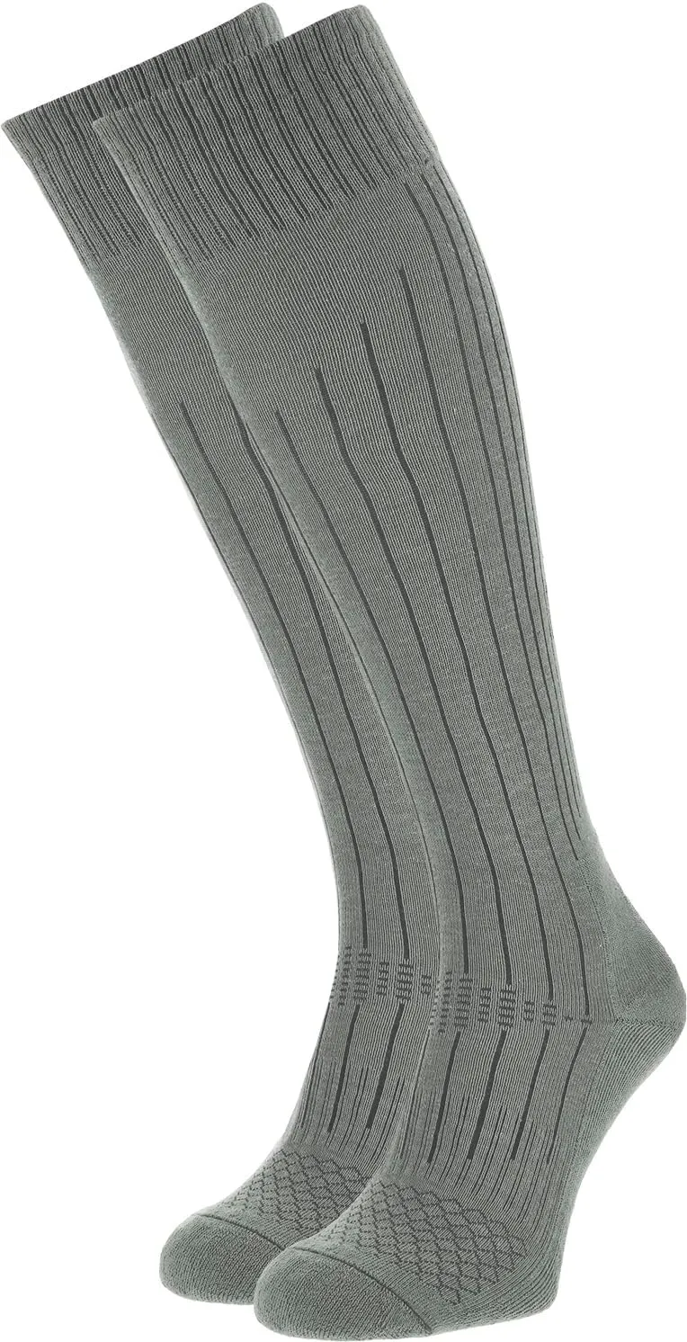 281Z Military Demi Season Breathable Knee High Cushioned Uniform Boot Socks - Tactical Trekking Hiking - Outdoor Fishing Hunting (Foliage Green Small 2 Pairs Pack)