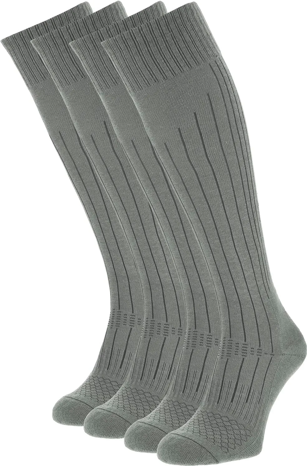281Z Military Demi Season Breathable Knee High Cushioned Uniform Boot Socks - Tactical Trekking Hiking - Outdoor Fishing Hunting (Foliage Green X-Small 4 Pairs Pack)