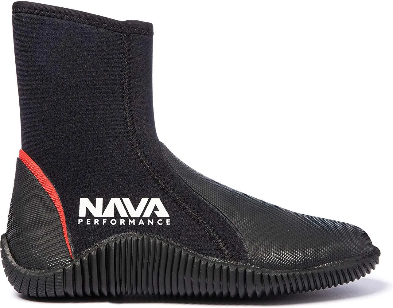 5mm Neoprene Wetsuit Zipped Boots NAVABT02 - Black - Unisex -