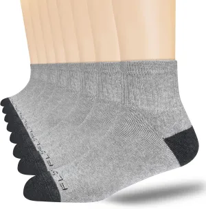 8-Pairs Men's Ankle Cotton Socks with Cushion, Athletic Running Socks Size 7-9/9-12/12-15