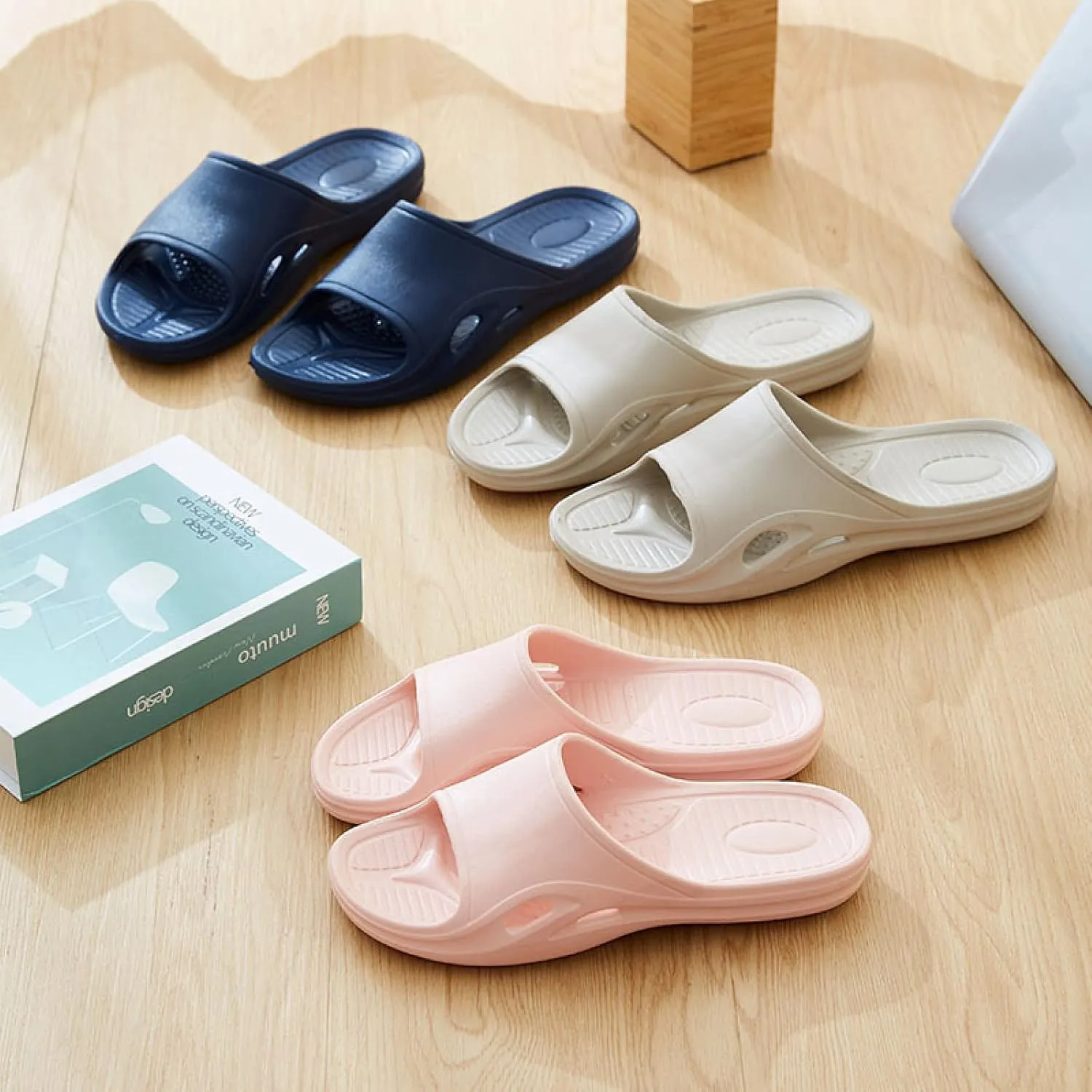 Acupoint Massage Slippers Shoes,Quiet and Comfortable Slippers, Thick Bottom Can Wear Sandals,Blue,41-42,Relief Fasciitis Sandals Slippers
