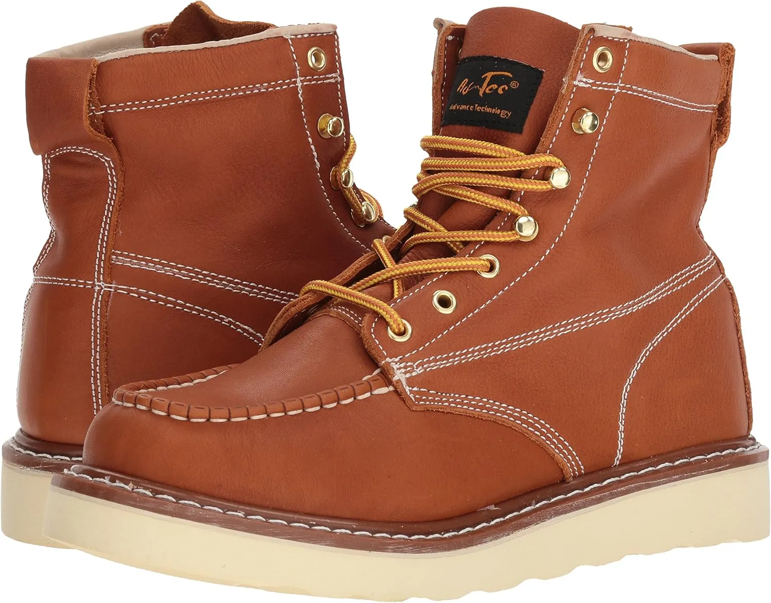Ad Tec Men's 6" Mud Free Lightweight Farmers Work Boots - Heavy Duty Moc Toe Designed Breathable Pig Lining Shoes