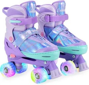 Adjustable Kids Roller Skates for Girls Boys with Light Up Wheels –Skates for Kids Ages 6-12, Toddler 3-5, Youth and Women Beginners Indoor and Outdoor