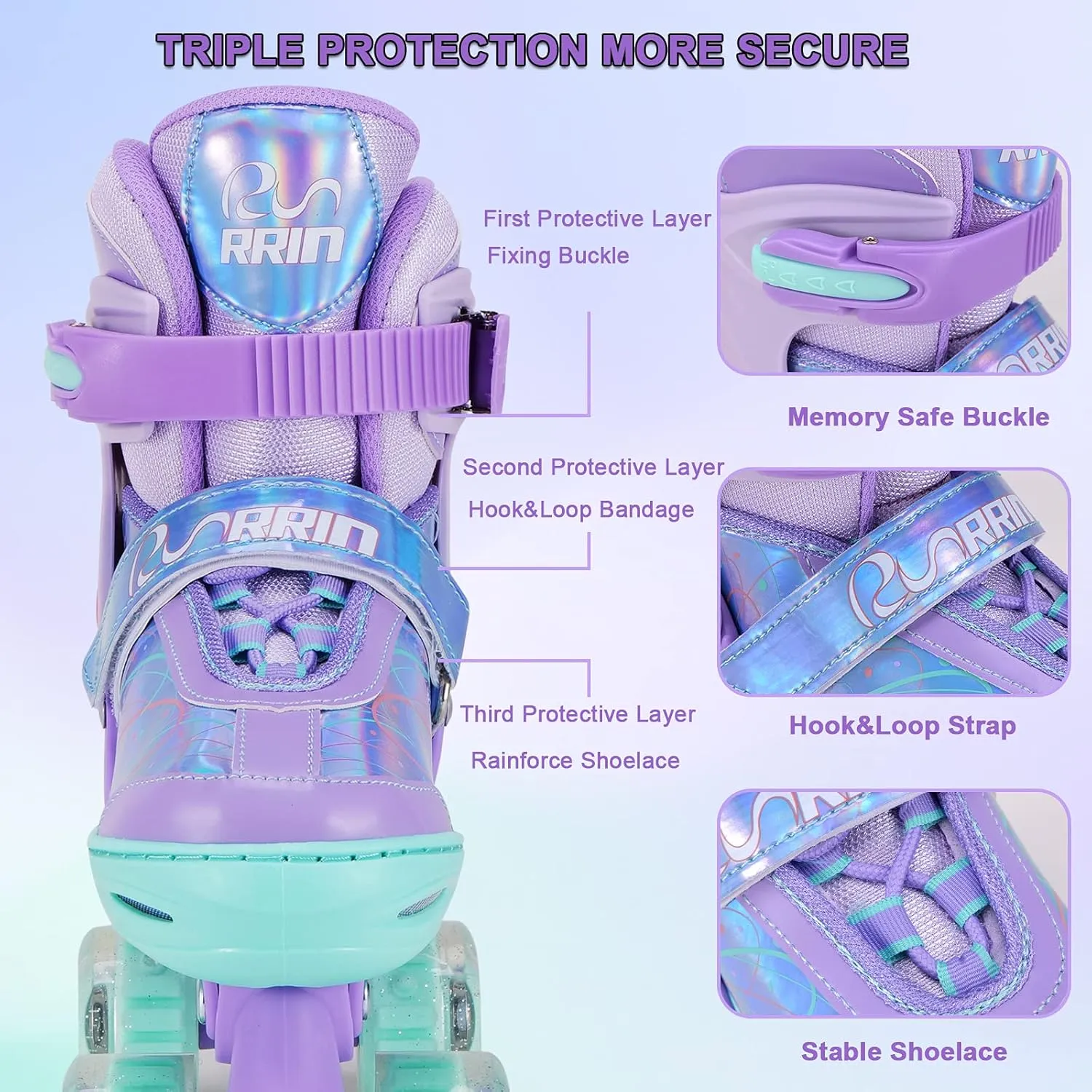 Adjustable Kids Roller Skates for Girls Boys with Light Up Wheels –Skates for Kids Ages 6-12, Toddler 3-5, Youth and Women Beginners Indoor and Outdoor