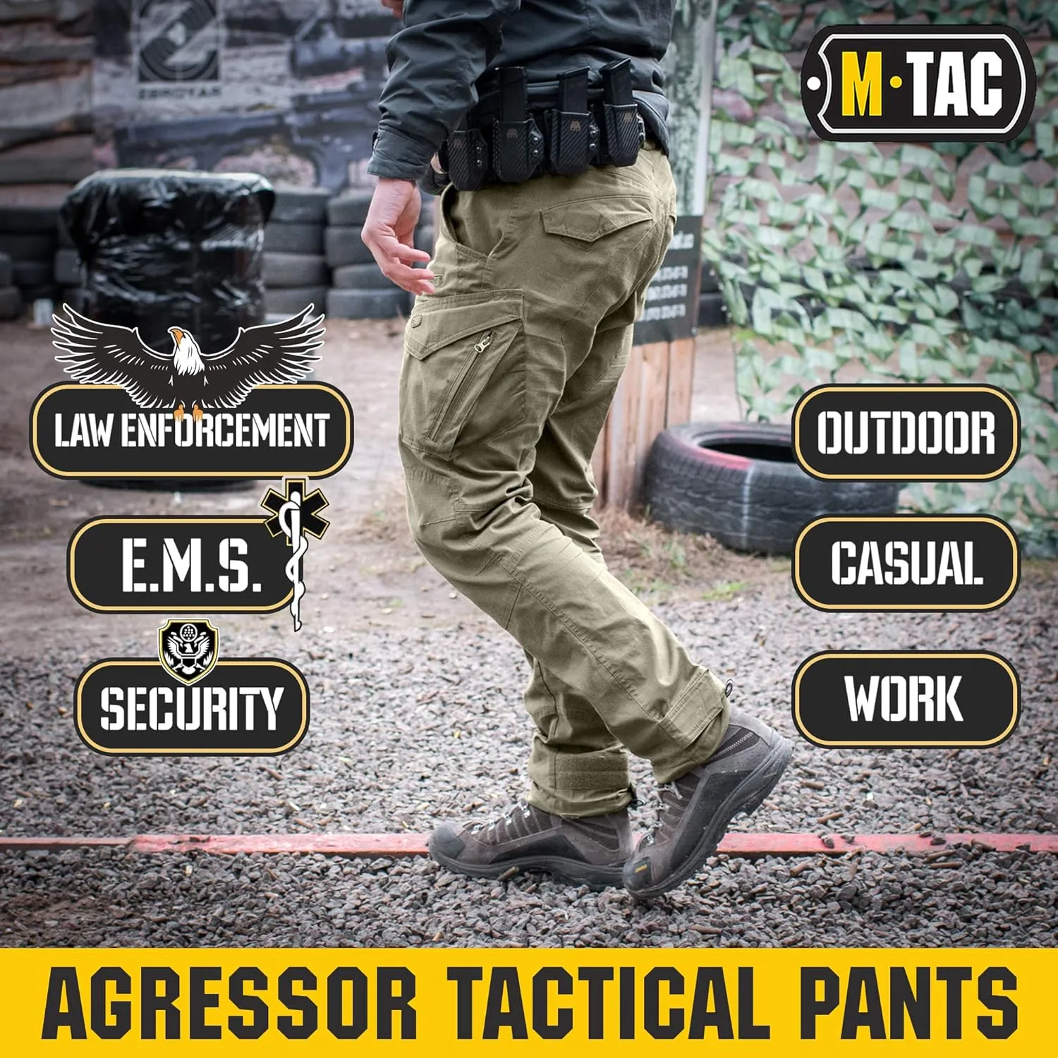 Aggressor Flex - Tactical Pants - Men Cotton with Cargo Pockets