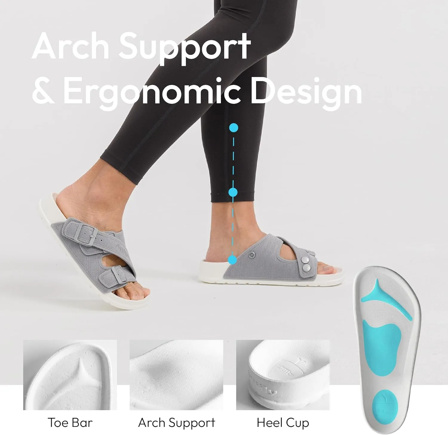 AIR 4-in-1 Sandals Soft Footbed Lightweight Recovery Arch Support Sustainable Travel pro (Unisex)