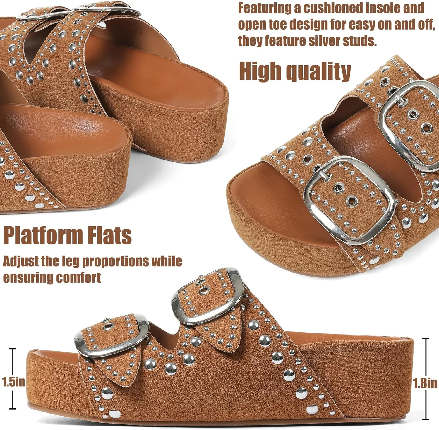 AMINUGAL Flat Sandals for Women Dressy Summer Raffia Platform Sandals Women Beach Platform Slides for Women Open Toe Straw Woven Sandals Women Buckle Womens Flat Sandals
