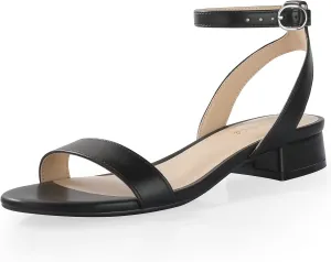 Ankis Black Nude White Red Women Sandals Comfortable Walking Strappy Open Toe Sandals for Women Dressy Summer 1 Inch Low block Heel Flat Adjustable Ankle Strap Wide Available Shoes 2024