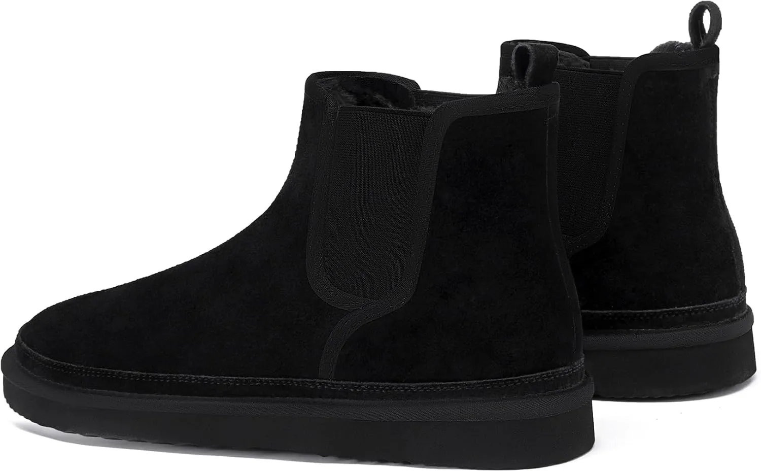 Athlefit Men's Winter Snow Boots for Men Suede Chelsea Boots Casual Warm Anti-Slip Chelsea Boots