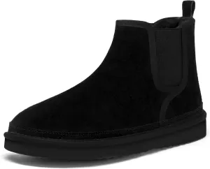 Athlefit Men's Winter Snow Boots for Men Suede Chelsea Boots Casual Warm Anti-Slip Chelsea Boots