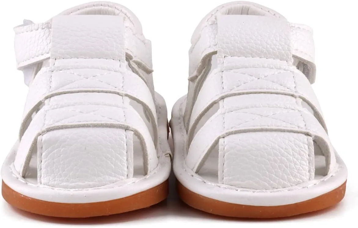 Baby Boys Girls Squeaky Sandals Summer Closed-Toe Anti-Slip Premium Rubber Sole Toddler First Walkers Shoes