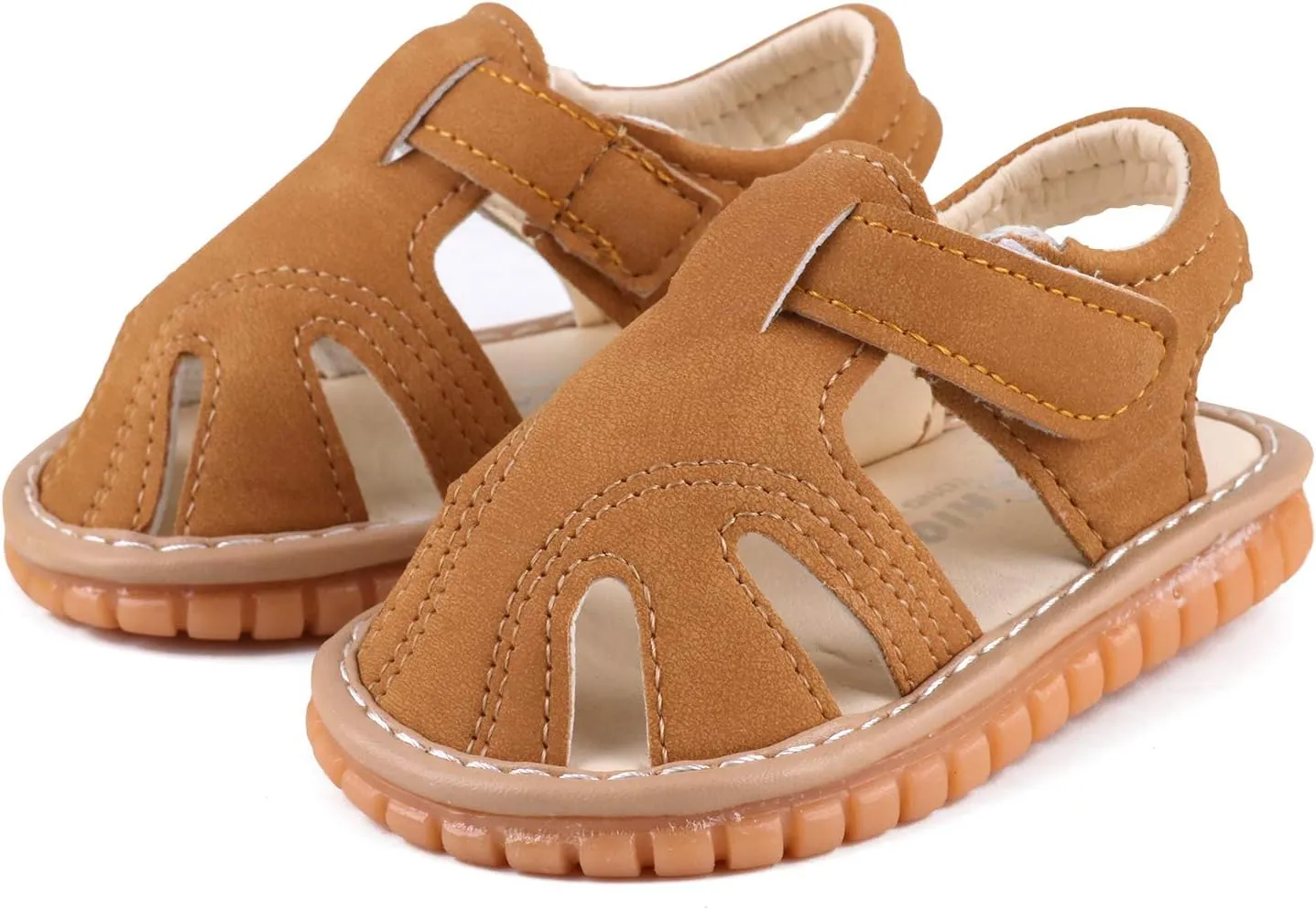 Baby Boys Girls Squeaky Sandals Summer Closed-Toe Anti-Slip Premium Rubber Sole Toddler First Walkers Shoes
