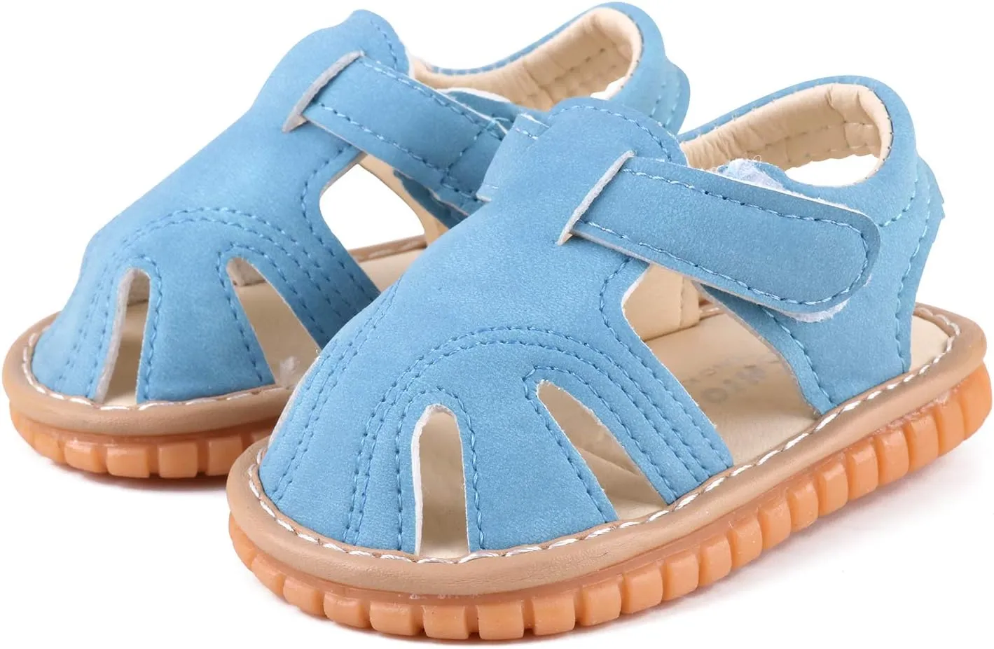 Baby Boys Girls Squeaky Sandals Summer Closed-Toe Anti-Slip Premium Rubber Sole Toddler First Walkers Shoes