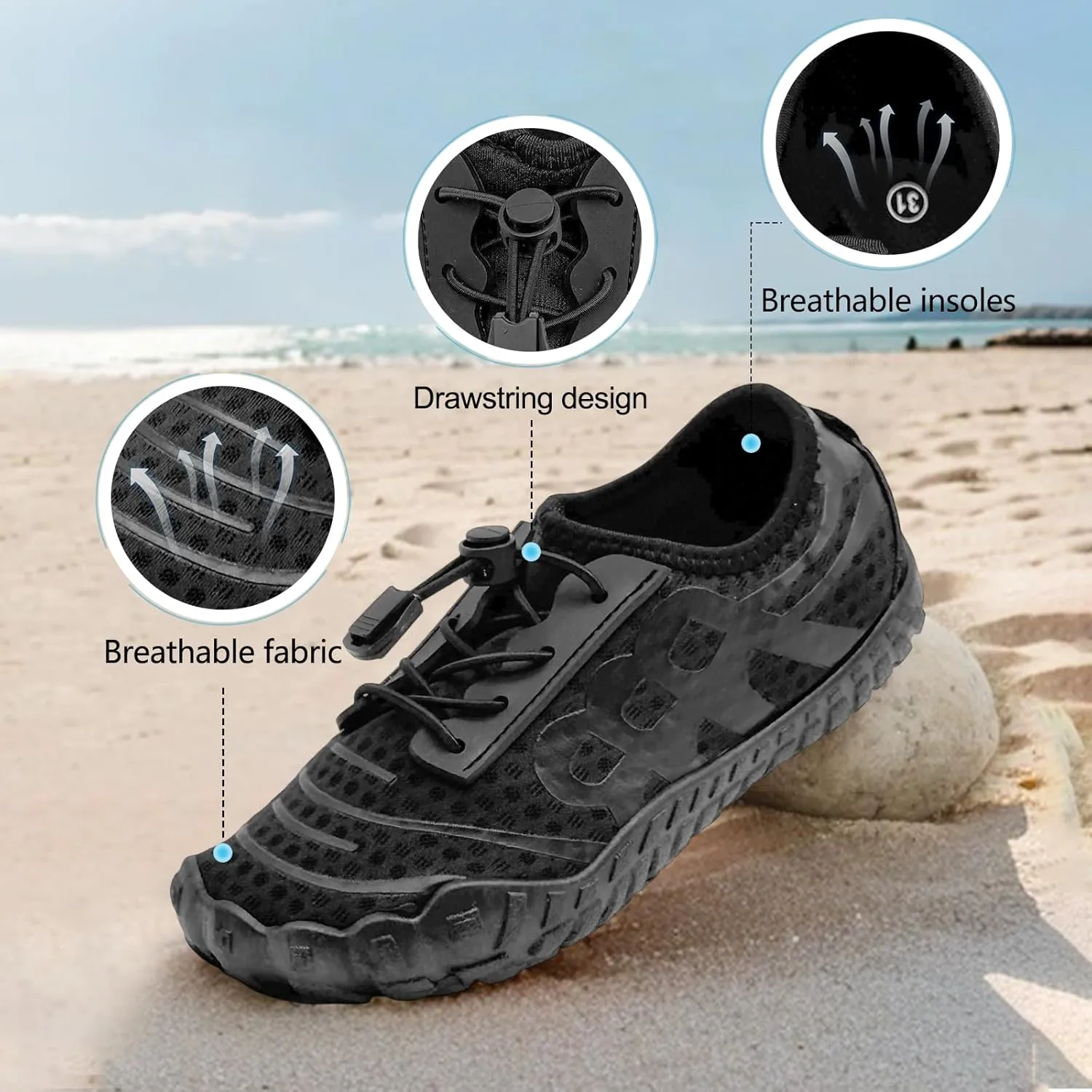 Barefoot Shoes for Women & Men - Minimalist Hiking/Trail Running Footwear with Wide Toe Box | Zero Drop Lightweight Breathable Quick-Dry Outdoor Sneakers (Size 3.5-11)