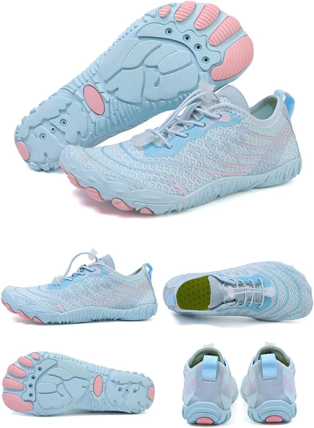 Barefoot Shoes Unisex Couples Breathable Wide Toe Non Slip Quick Drying Water Footwear Lightweight Breathable Comfy Beach Shoes for Men Women Summer Hiking Sneakers Thick Sole Indoor Yoga Sports Shoe
