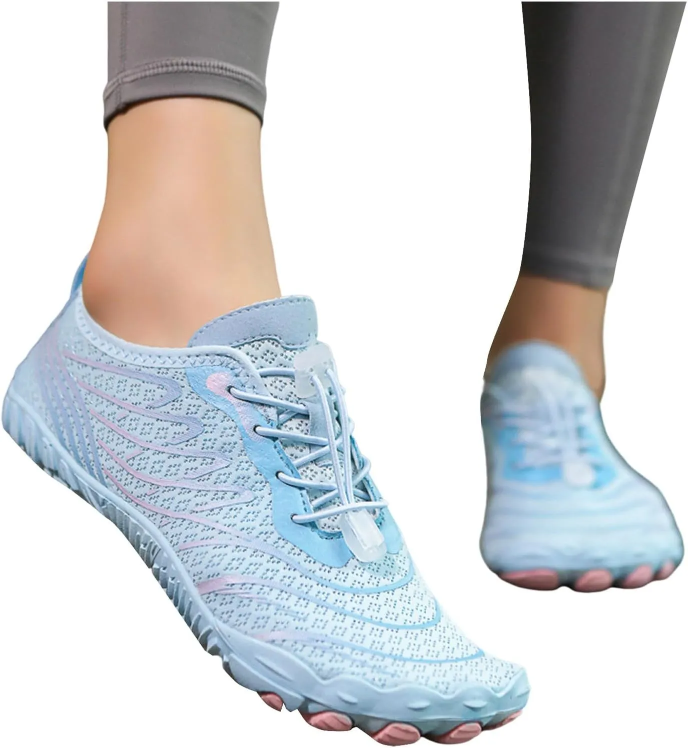 Barefoot Shoes Unisex Couples Breathable Wide Toe Non Slip Quick Drying Water Footwear Lightweight Breathable Comfy Beach Shoes for Men Women Summer Hiking Sneakers Thick Sole Indoor Yoga Sports Shoe