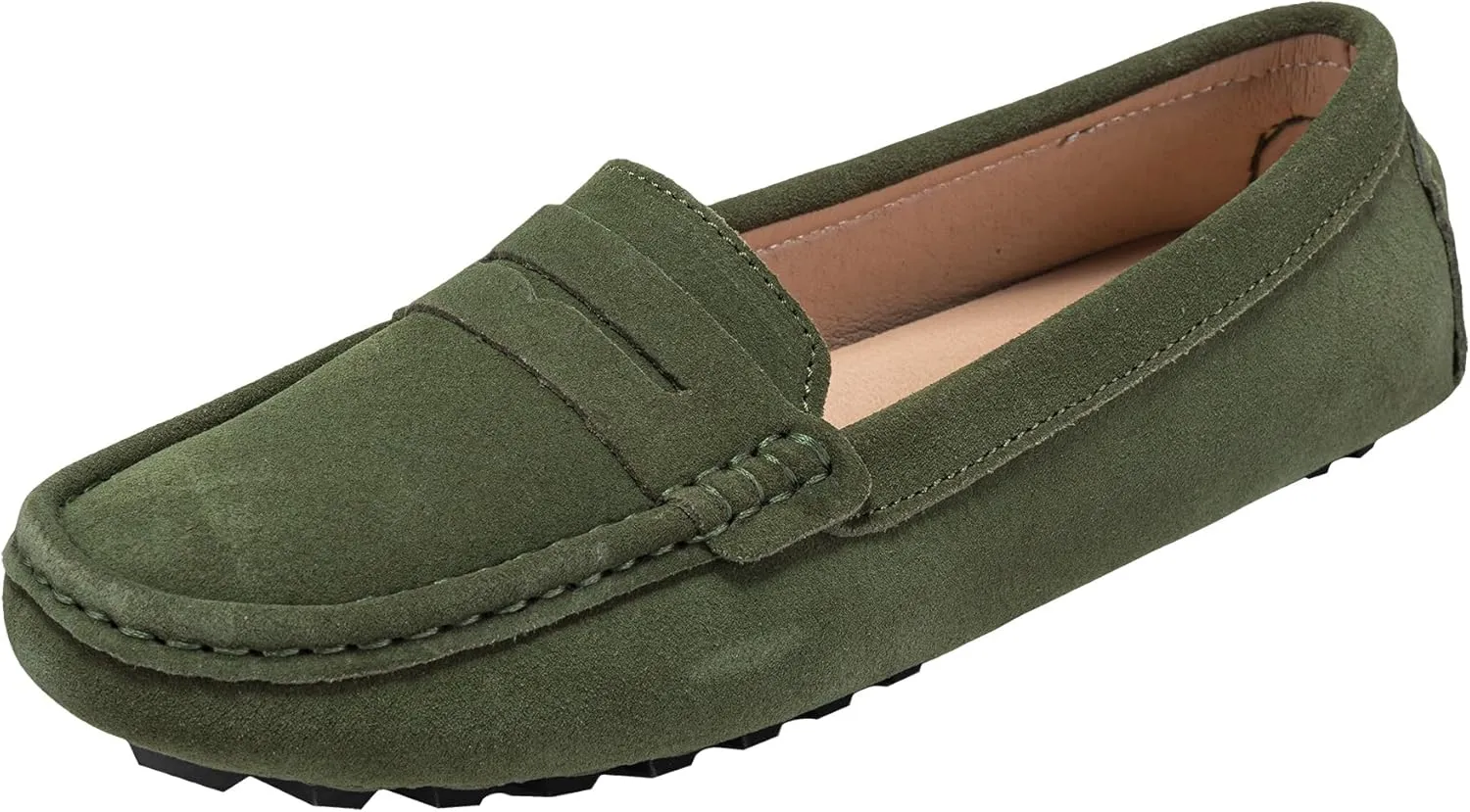BEAUSEEN Women's Genuine Leather Penny Loafers Classic Driving Moccasins Casual Slip On Comfort Women Loafer Shoes