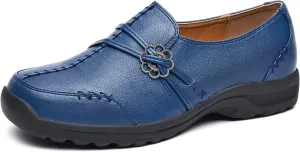BGSTGUDS Women's Wide Loafers Shoes Wide Toe Box Dress Shoes Trendy Slip on Casual Penny Loafers