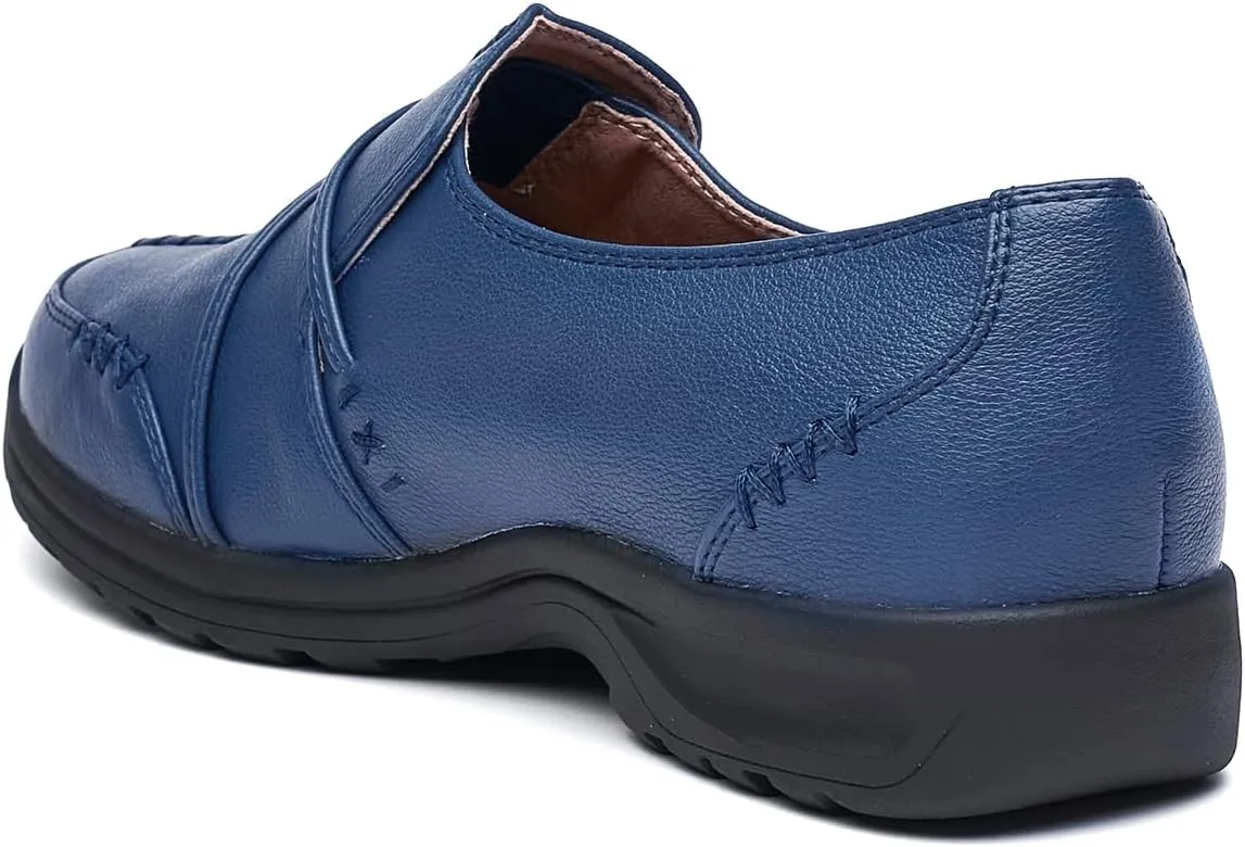 BGSTGUDS Women's Wide Loafers Shoes Wide Toe Box Dress Shoes Trendy Slip on Casual Penny Loafers