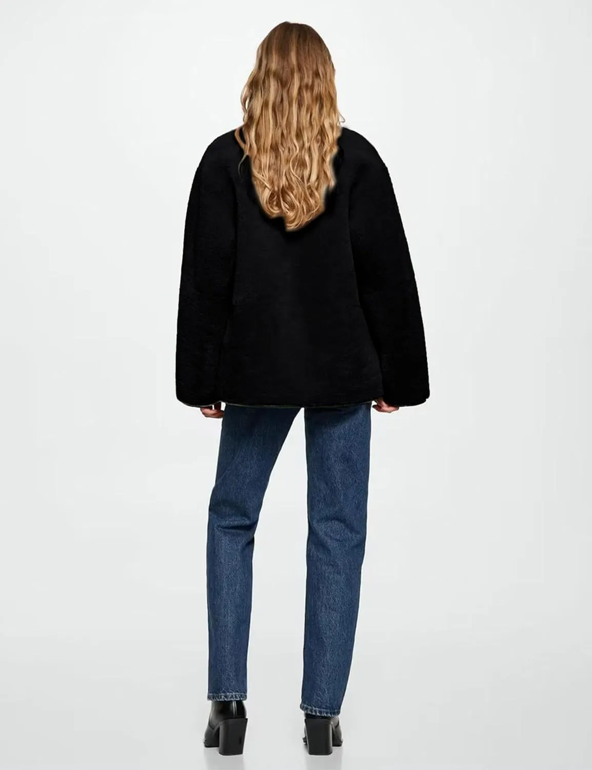 Bianstore Women’s Sherpa Fleece Jackets Casual Long Sleeve Buttons Faux Fur Coat Winter Outwear