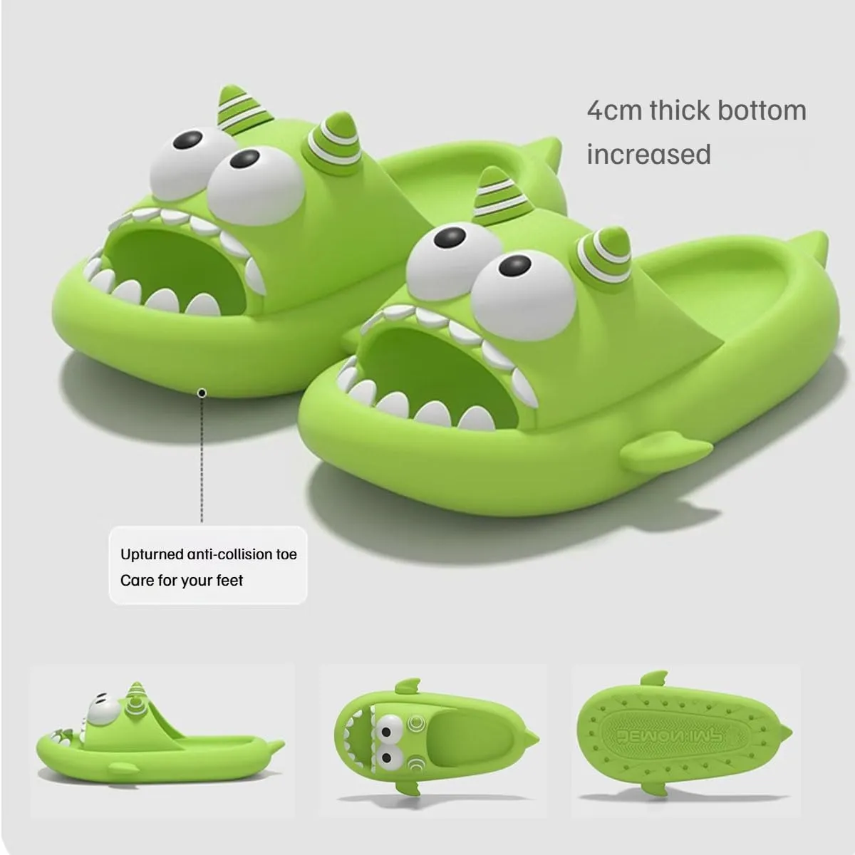Big Eyes Shark Slides,Indoor Outdoor Slippers for Women Men,Shark Cloud Slides,Summer Beach Sandals,Women'S Shower Non-Slip Slippers