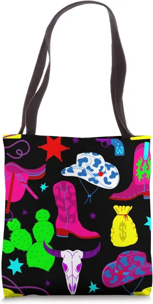 black cowgirl wild west saloon western rodeo cowboy skull Tote Bag