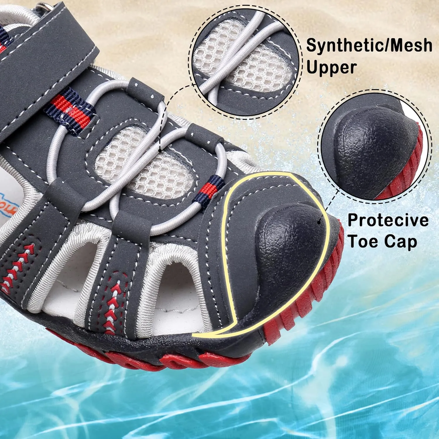 Blikcon Boys Girls Sandals Close Toe Outdoor Soft Sole Summer Sandals (Toddler/Little Kid)