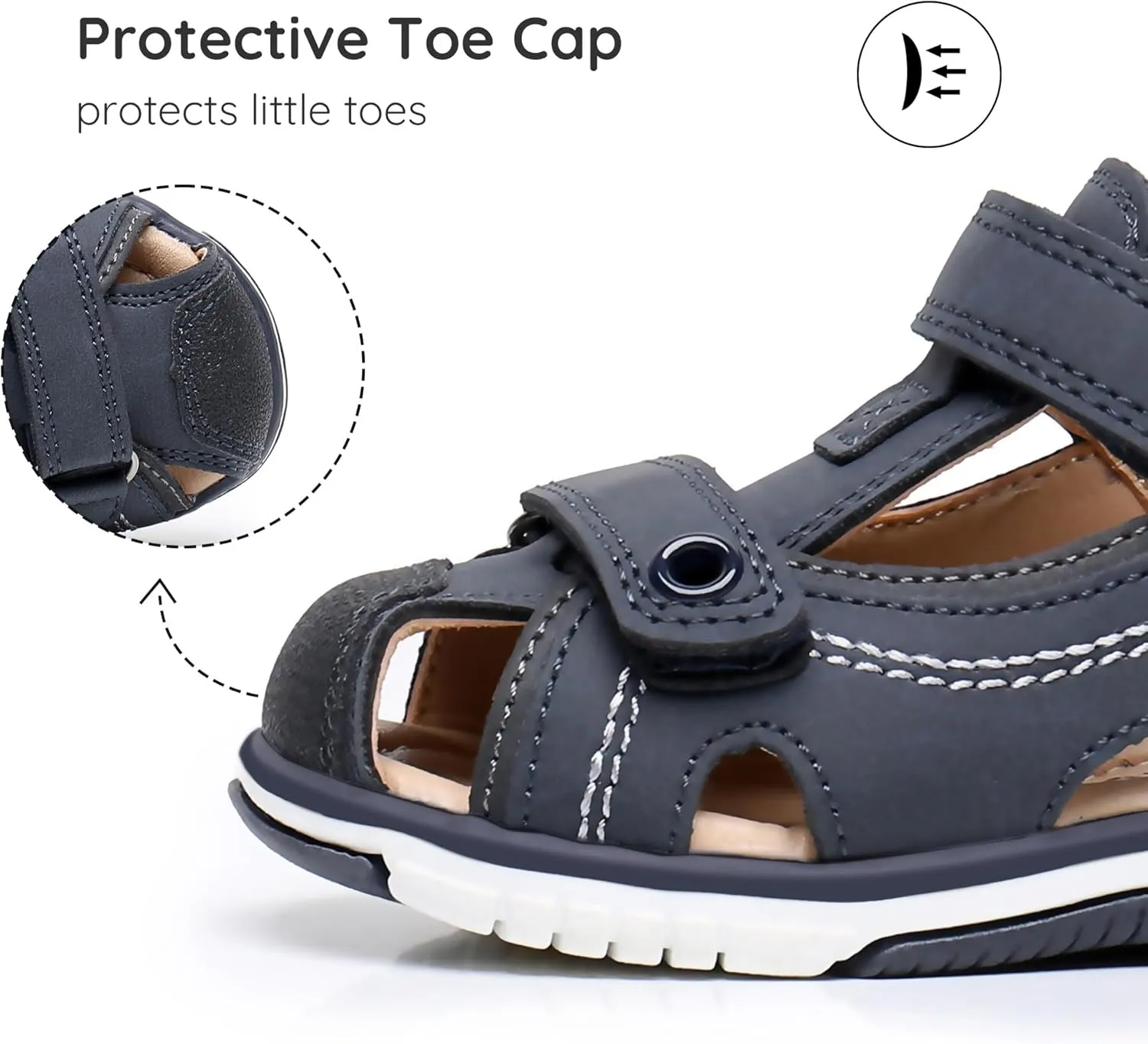 Blikcon Toddler Boys Sandals Closed Toe Summer Shoes with Soft Sole (Toddler/Little Kid)