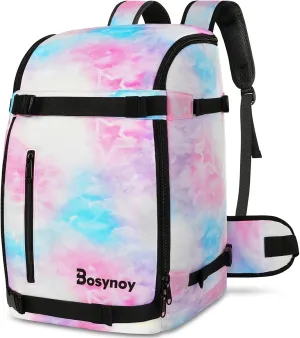 Bosynoy Ski Boot Bag Backpack, Kids Ski Bags for Air Travel, Waterproof Snowboard Boot Bag for women, Youth Adults Snowboard Backpack for Skis Gear Accessories,Helmet,Gloves, Pants, Jacket