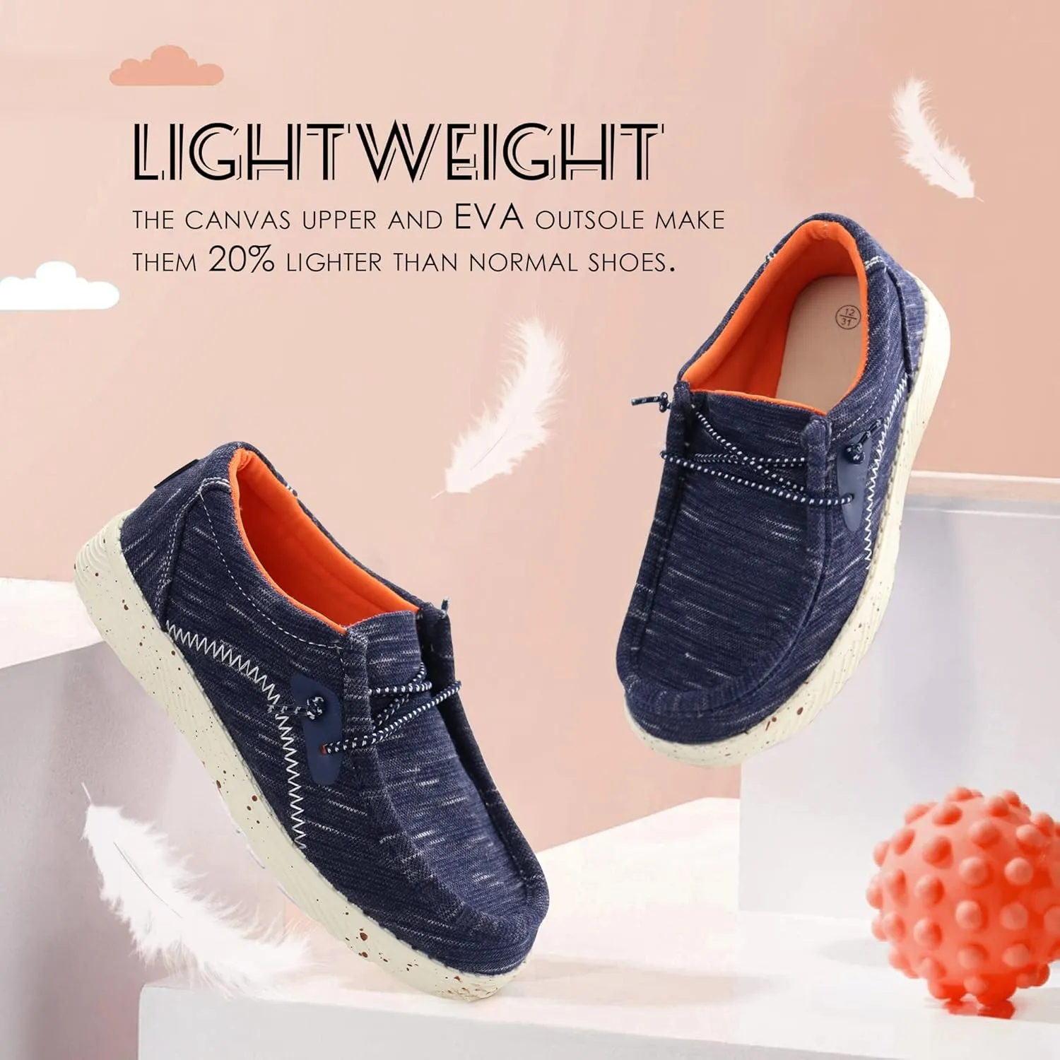 brooman Kids Loafers Boys Slip on Canvas Shoes Girls School Shoes