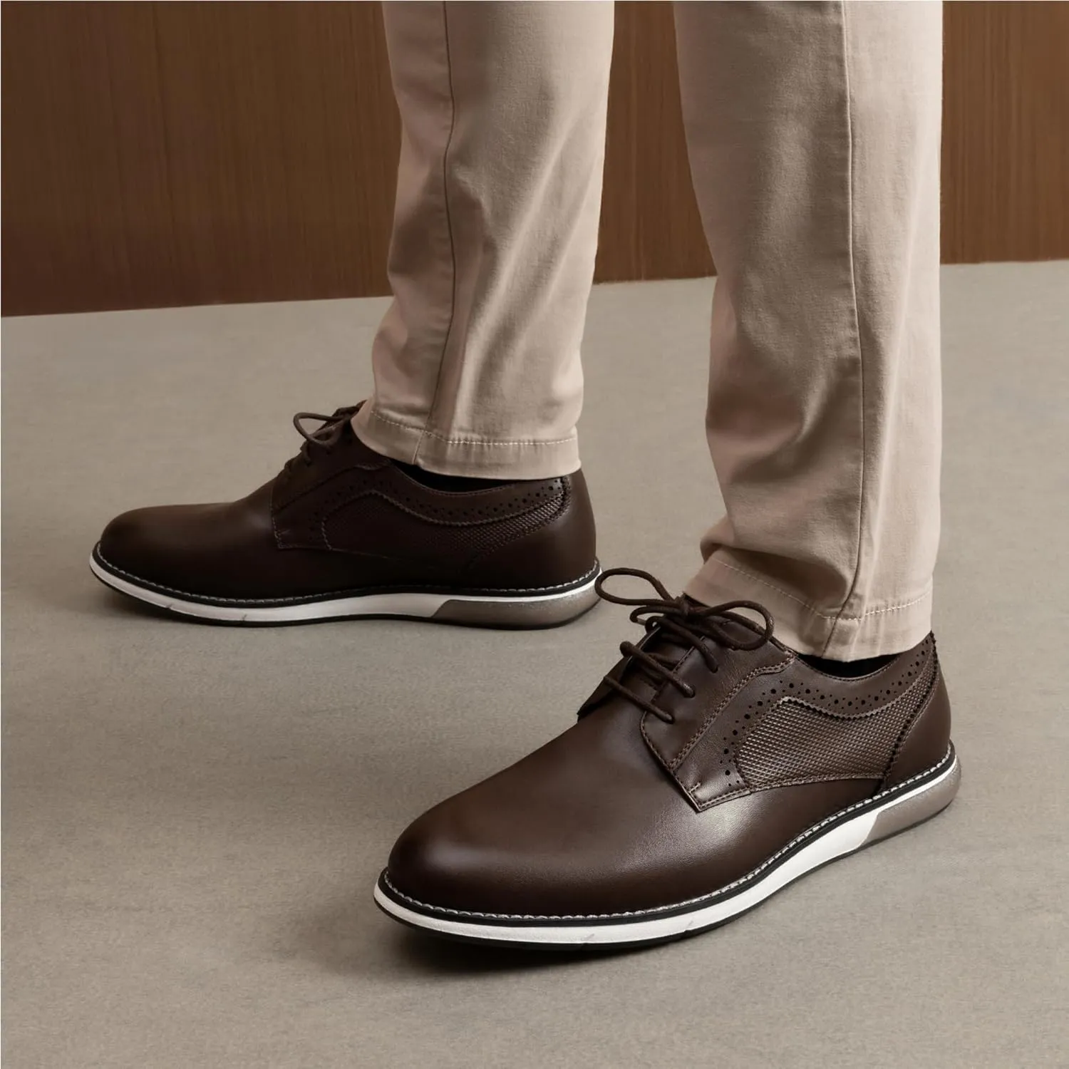 Bruno Marc Men's Plain Toe Oxford Shoes Business Formal Derby Dress Sneakers Crossflex GentEdge