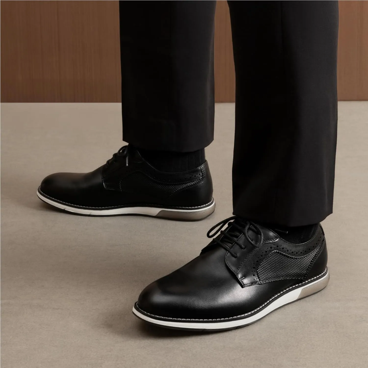 Bruno Marc Men's Plain Toe Oxford Shoes Business Formal Derby Dress Sneakers Crossflex GentEdge