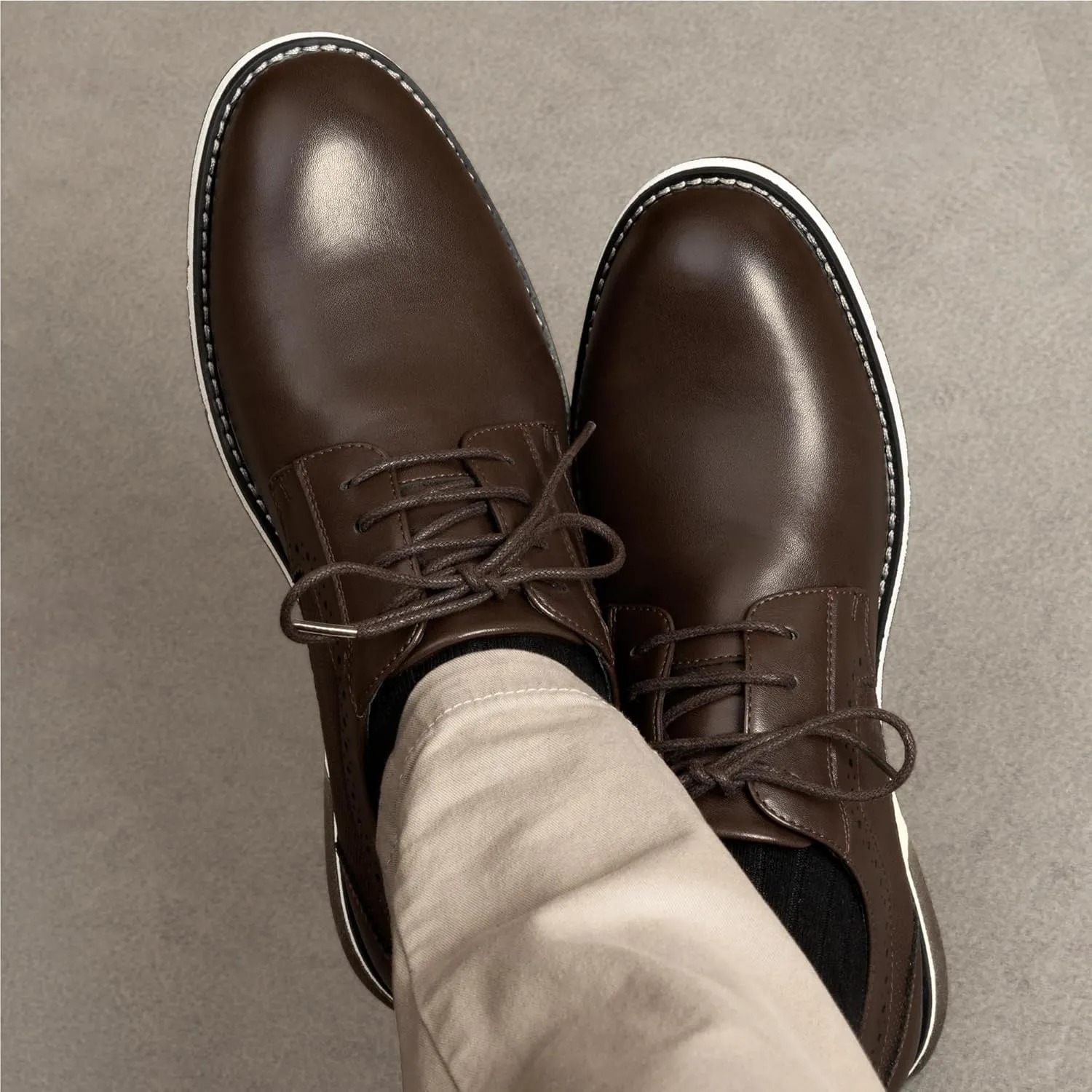 Bruno Marc Men's Plain Toe Oxford Shoes Business Formal Derby Dress Sneakers Crossflex GentEdge