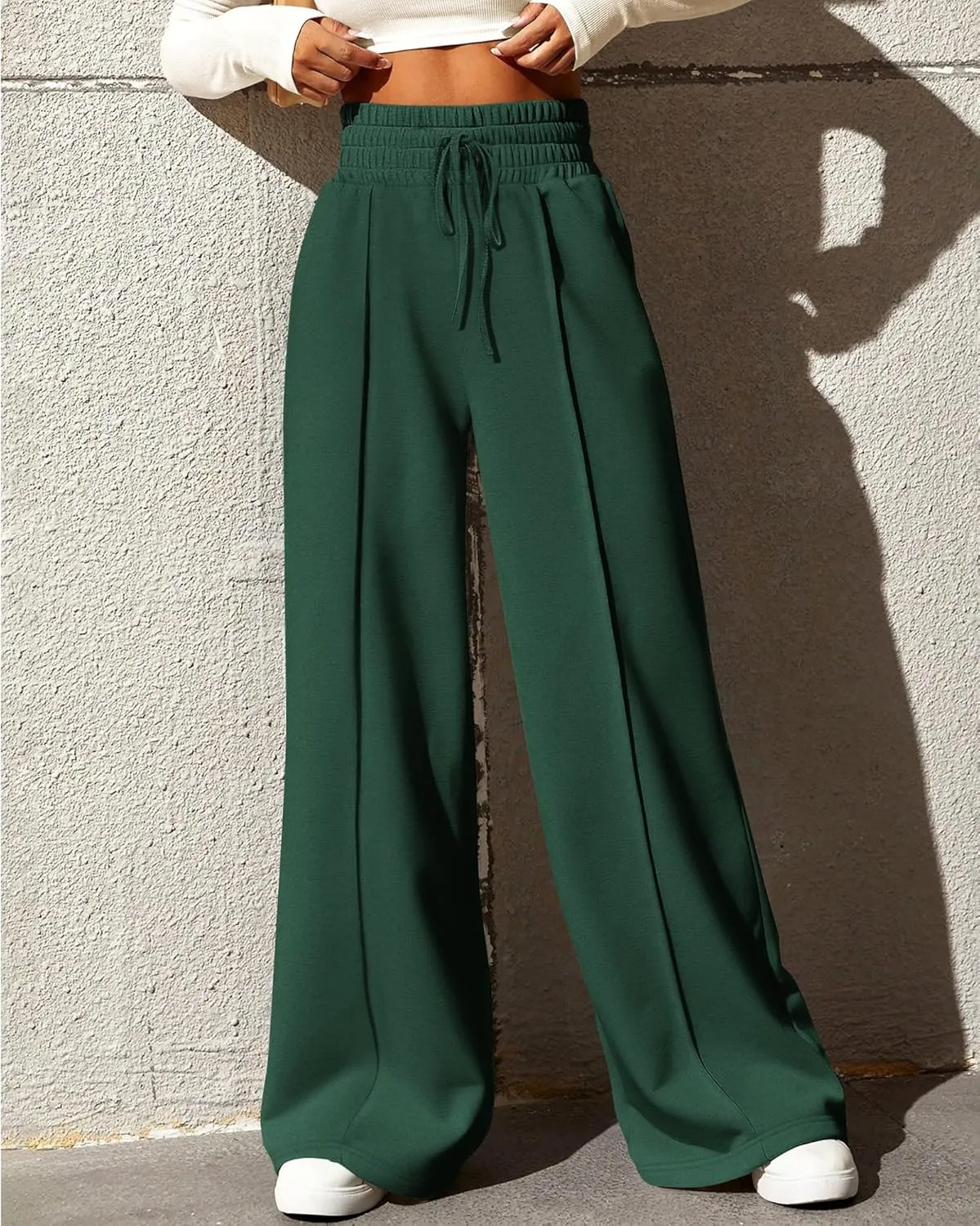 BTFBM Womens Wide Leg Sweatpants Casual Loose Solid Color Pants Comfy Lounge Joggers Baggy Sweatpants Pockets