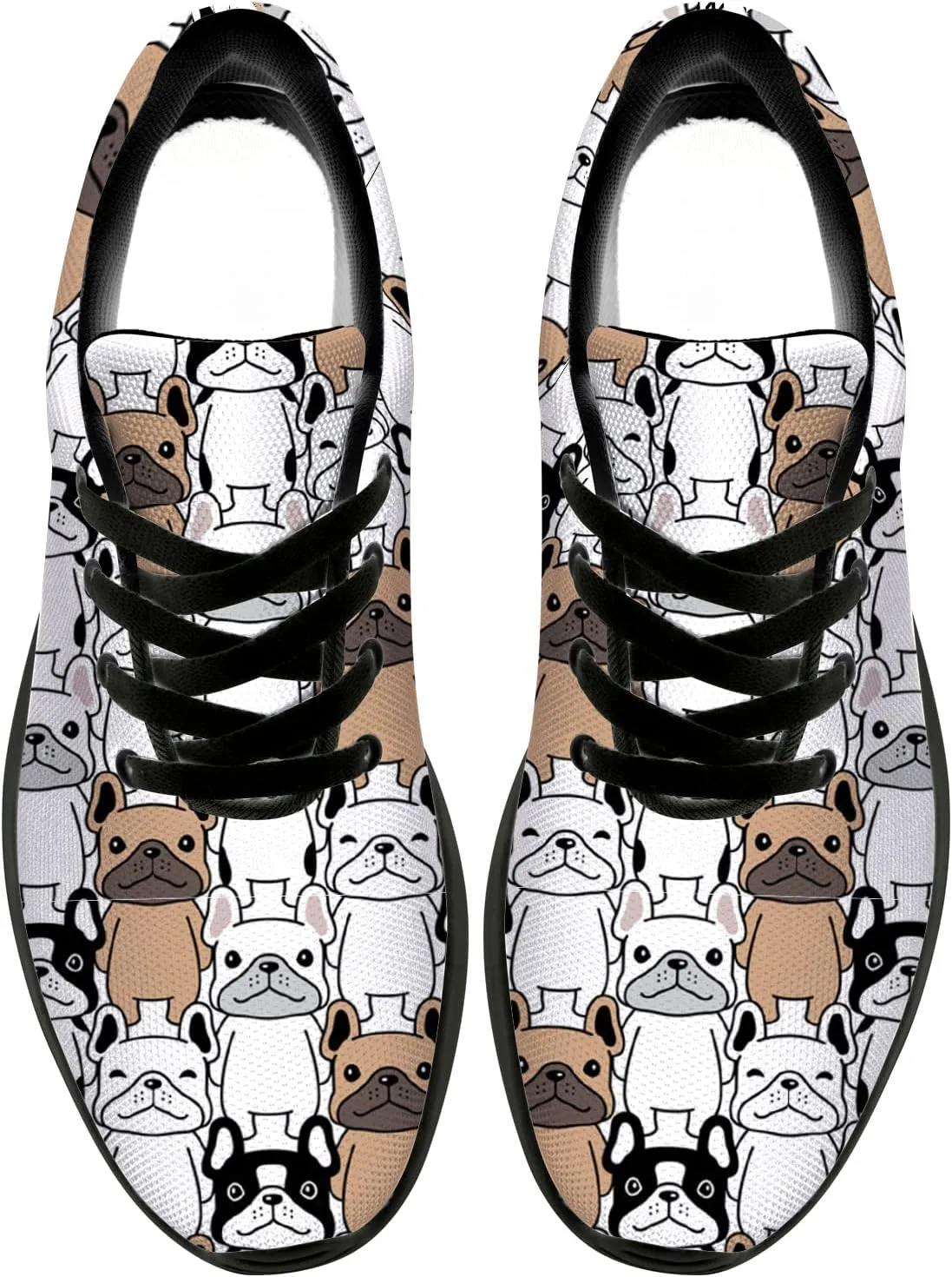 Bulldog Pattern Shoes Womens Mens Trail Running Shoes Tennis Walking Sneakers Lightweight Non-Slip Golf Shoes Gifts for Girls Boys