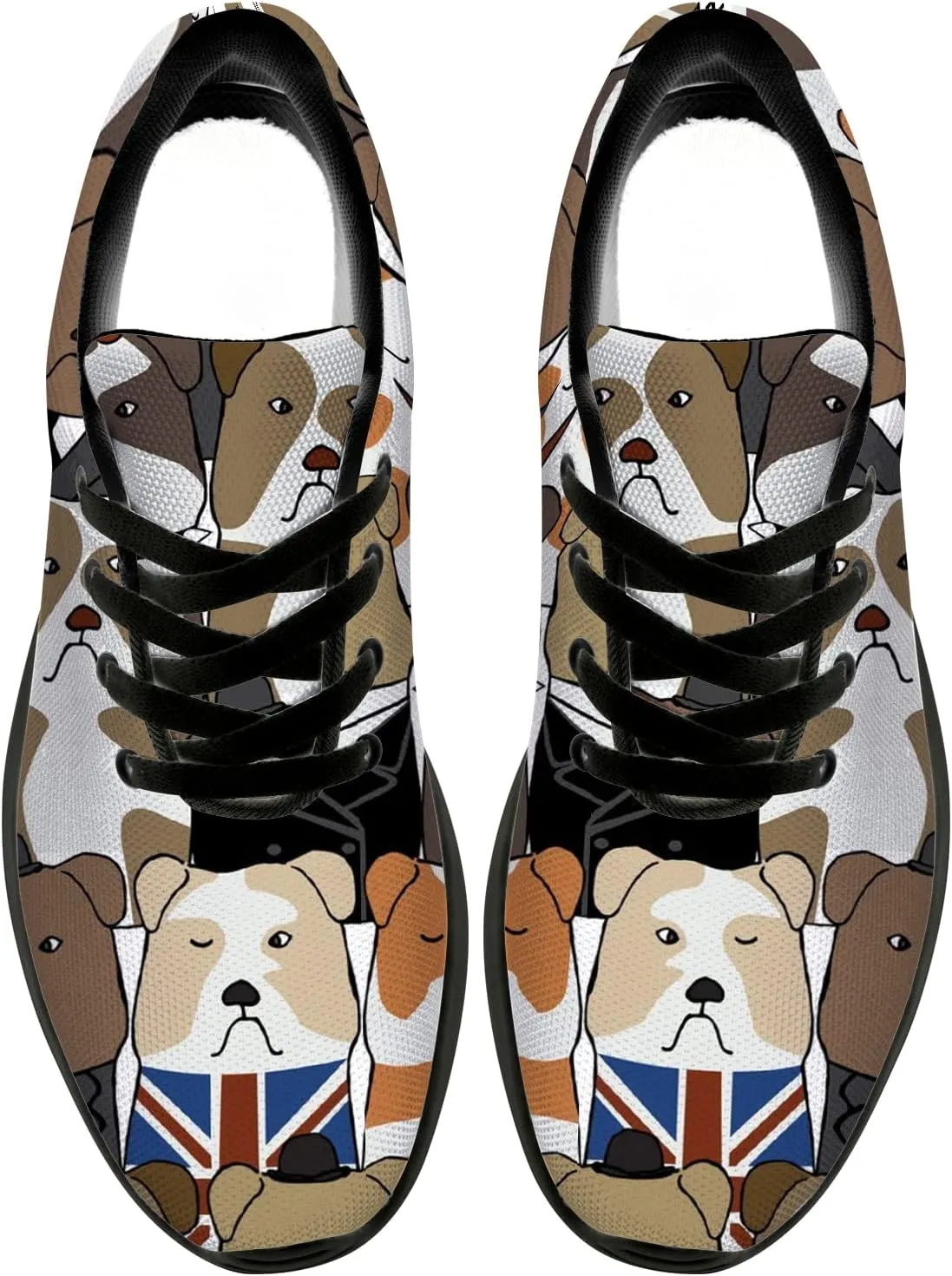 Bulldog Pattern Shoes Womens Mens Trail Running Shoes Tennis Walking Sneakers Lightweight Non-Slip Golf Shoes Gifts for Girls Boys