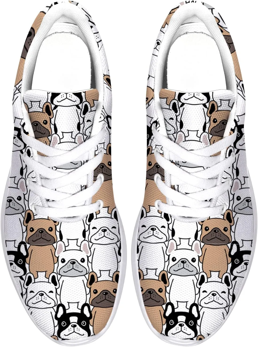 Bulldog Pattern Shoes Womens Mens Trail Running Shoes Tennis Walking Sneakers Lightweight Non-Slip Golf Shoes Gifts for Girls Boys