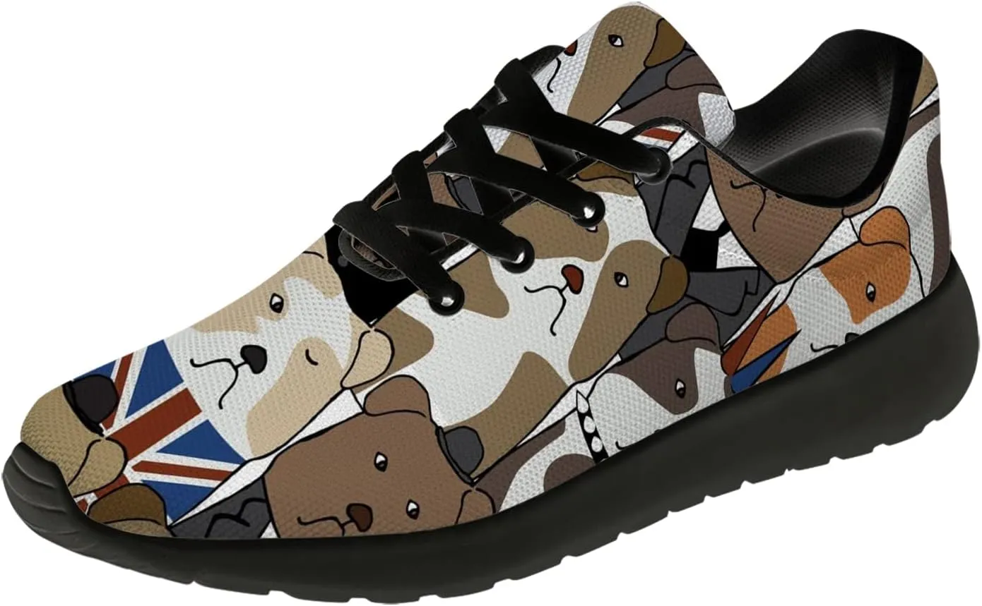 Bulldog Pattern Shoes Womens Mens Trail Running Shoes Tennis Walking Sneakers Lightweight Non-Slip Golf Shoes Gifts for Girls Boys