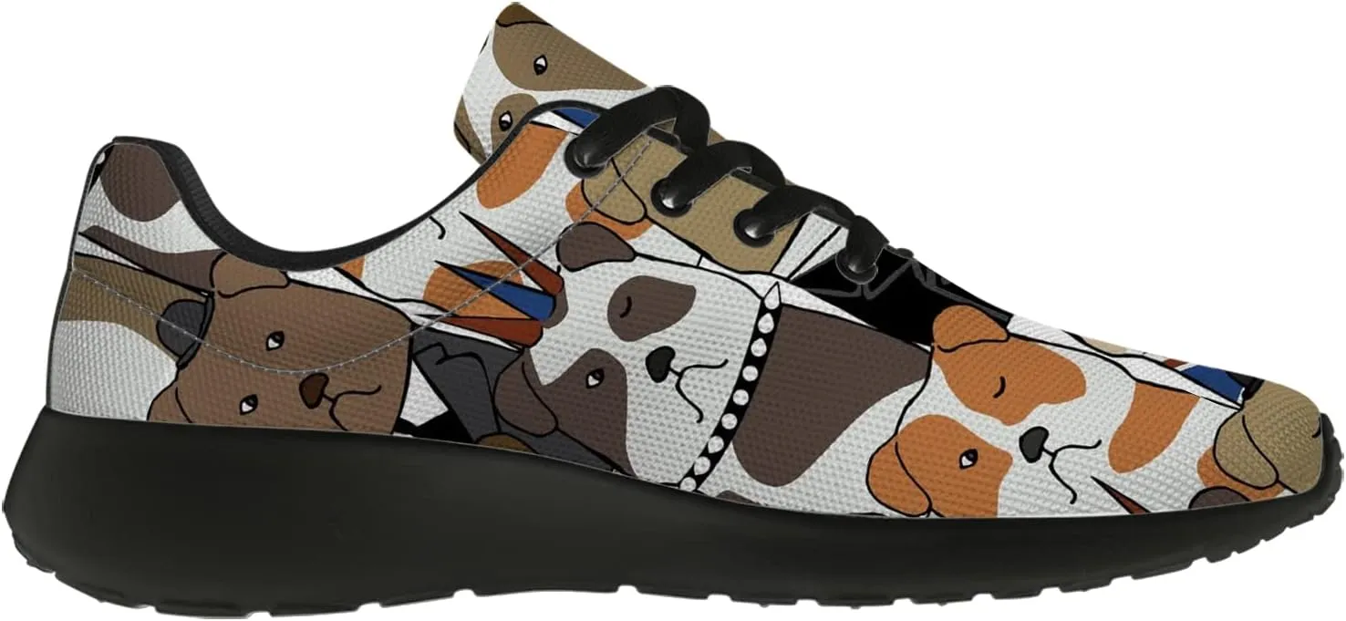 Bulldog Pattern Shoes Womens Mens Trail Running Shoes Tennis Walking Sneakers Lightweight Non-Slip Golf Shoes Gifts for Girls Boys