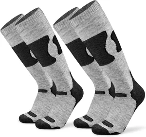 Busy Socks Merino Wool Ski Socks for Men Women, Winter Warm Socks for Skiing, Snowboarding, Outdoor Sports Cold Weather