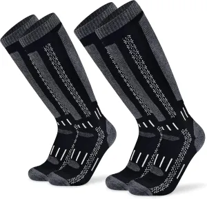 Busy Socks Merino Wool Ski Socks for Men Women, Winter Warm Socks for Skiing, Snowboarding, Outdoor Sports Cold Weather