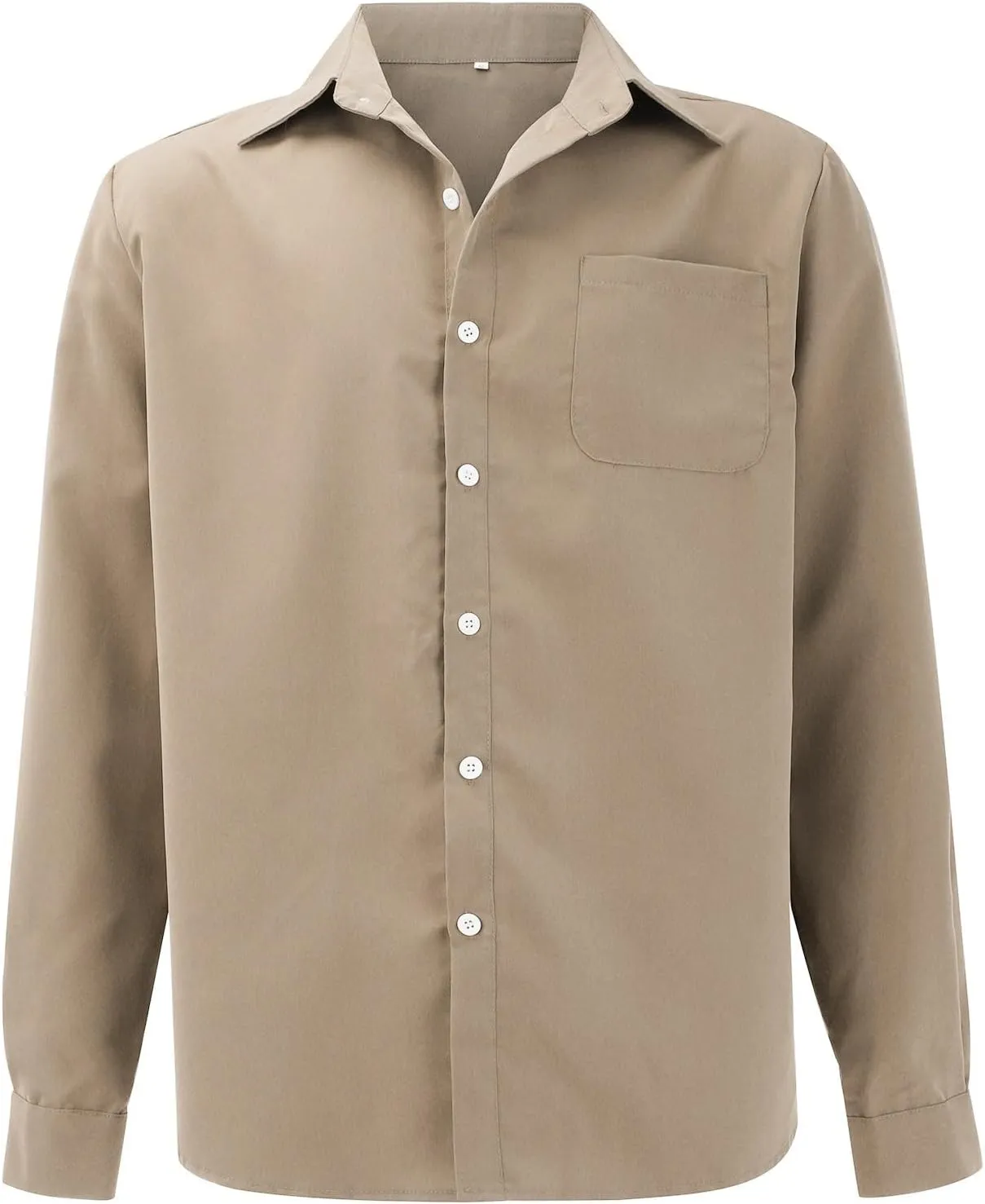Button Down Shirt for Men Fashion Solid Lapel Long Sleeve Dress Shirts Casual Heavywegiht Untucked Blouse with Pocket