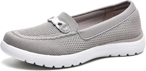 Buyrew Loafers for Women Comfort Slip On Walking Shoes Knit Dressy Comfortable Business Casual Work Flats
