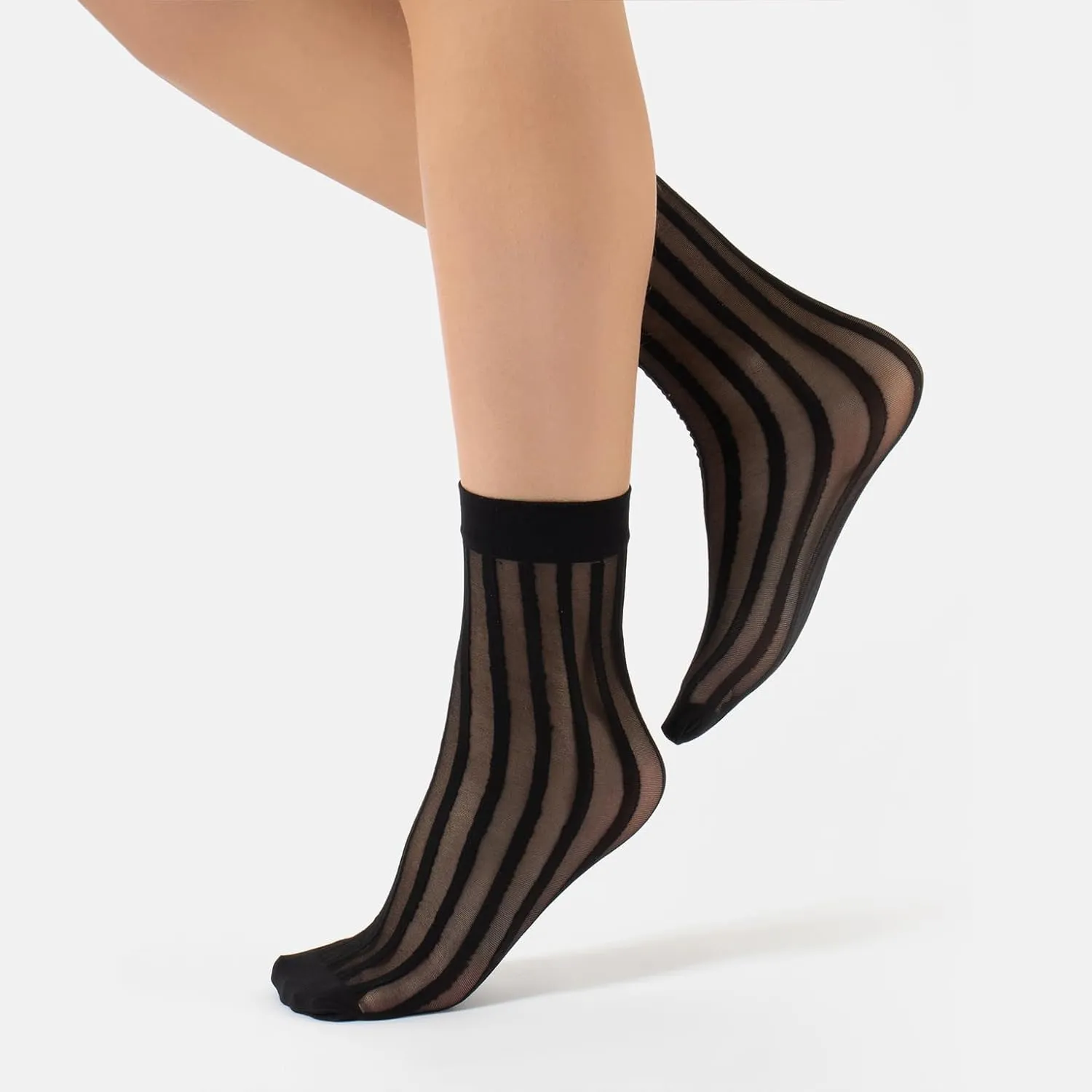 CALZITALY 3 Pairs Women Pop Socks, Sheer Everyday Ankle Socks in 3 Different Designs: Dots, Stripes and Geometric