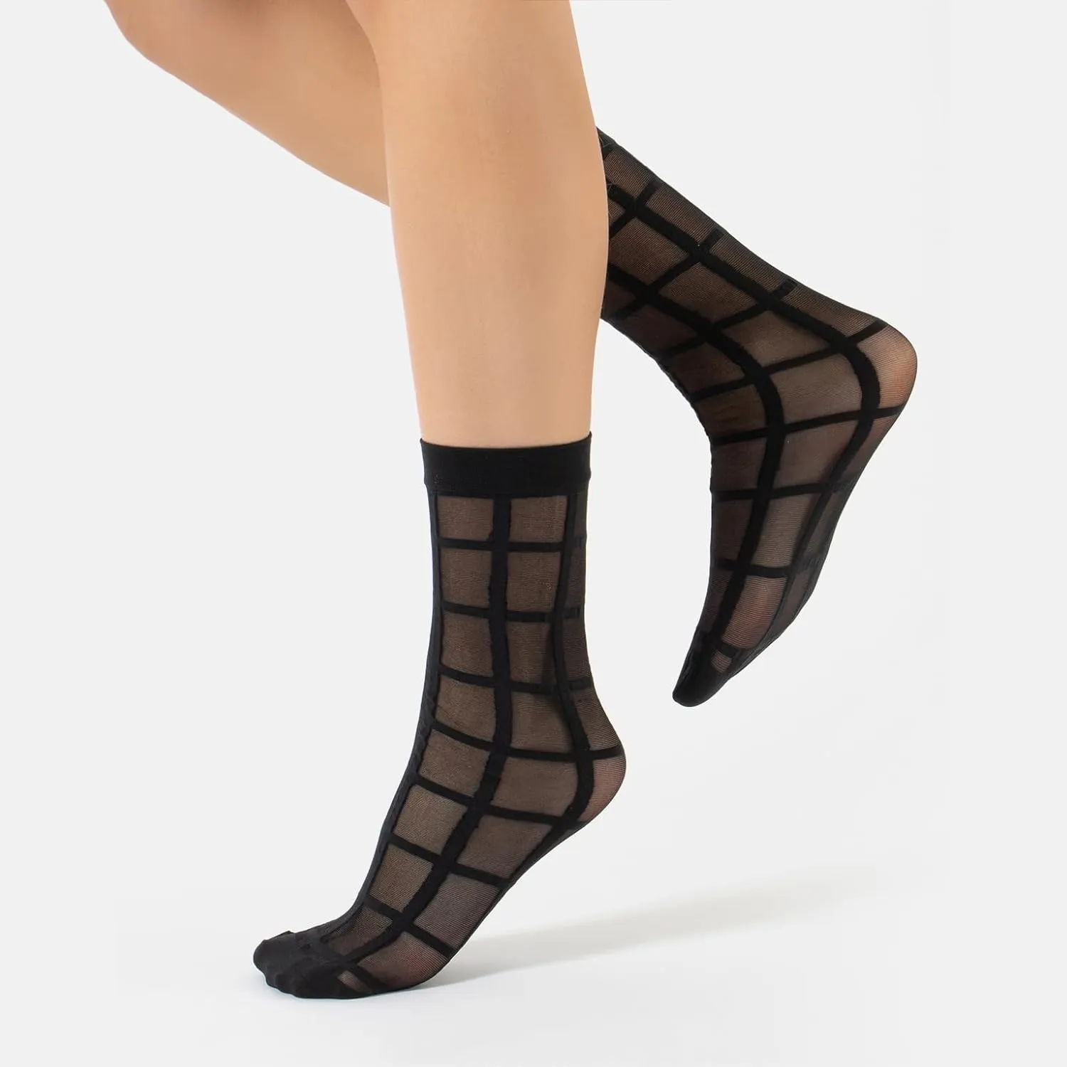 CALZITALY 3 Pairs Women Pop Socks, Sheer Everyday Ankle Socks in 3 Different Designs: Dots, Stripes and Geometric