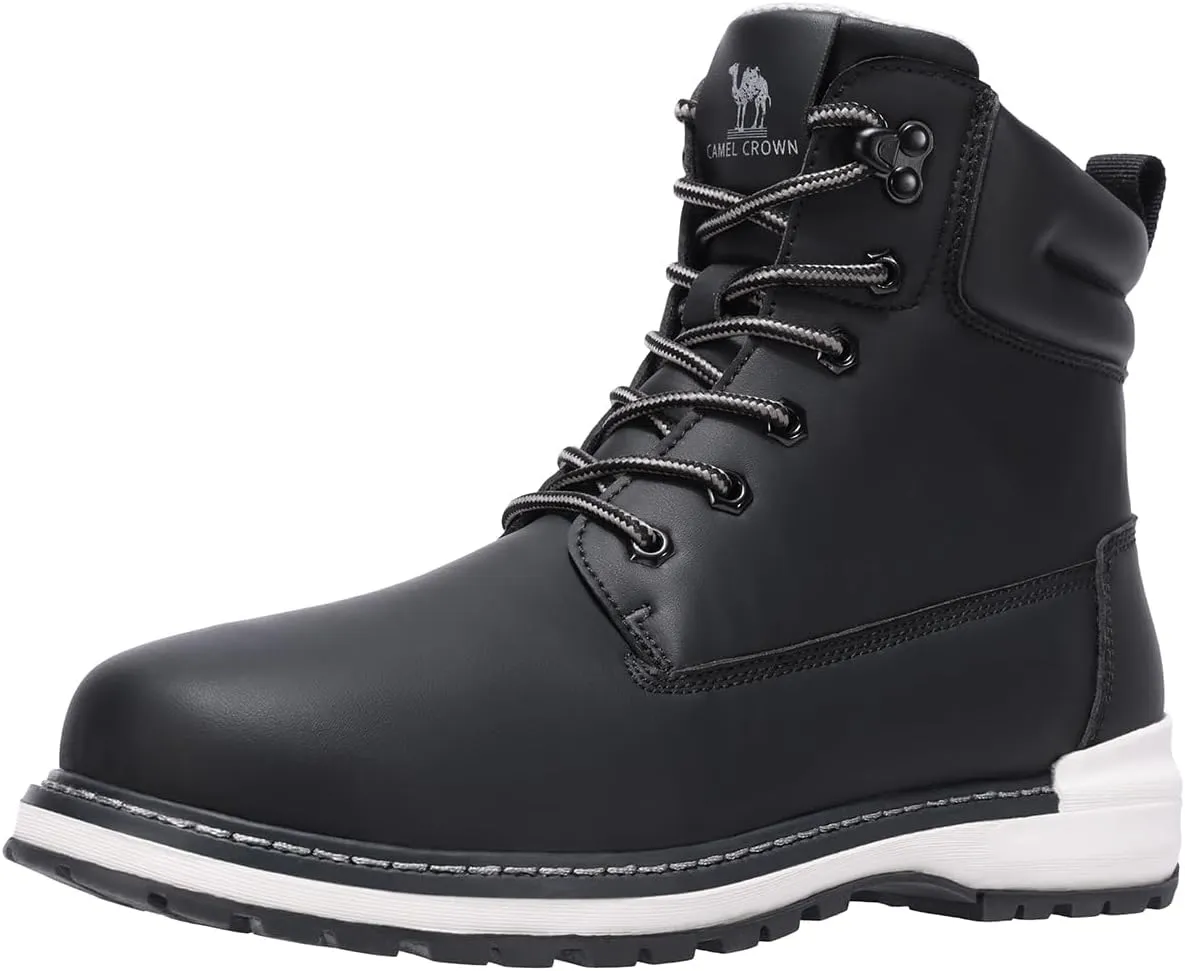 CAMEL CROWN Work Boots for Men Water-Resistant Soft Toe Non Slip, Comfortable Insulated Industrial Construction Boots