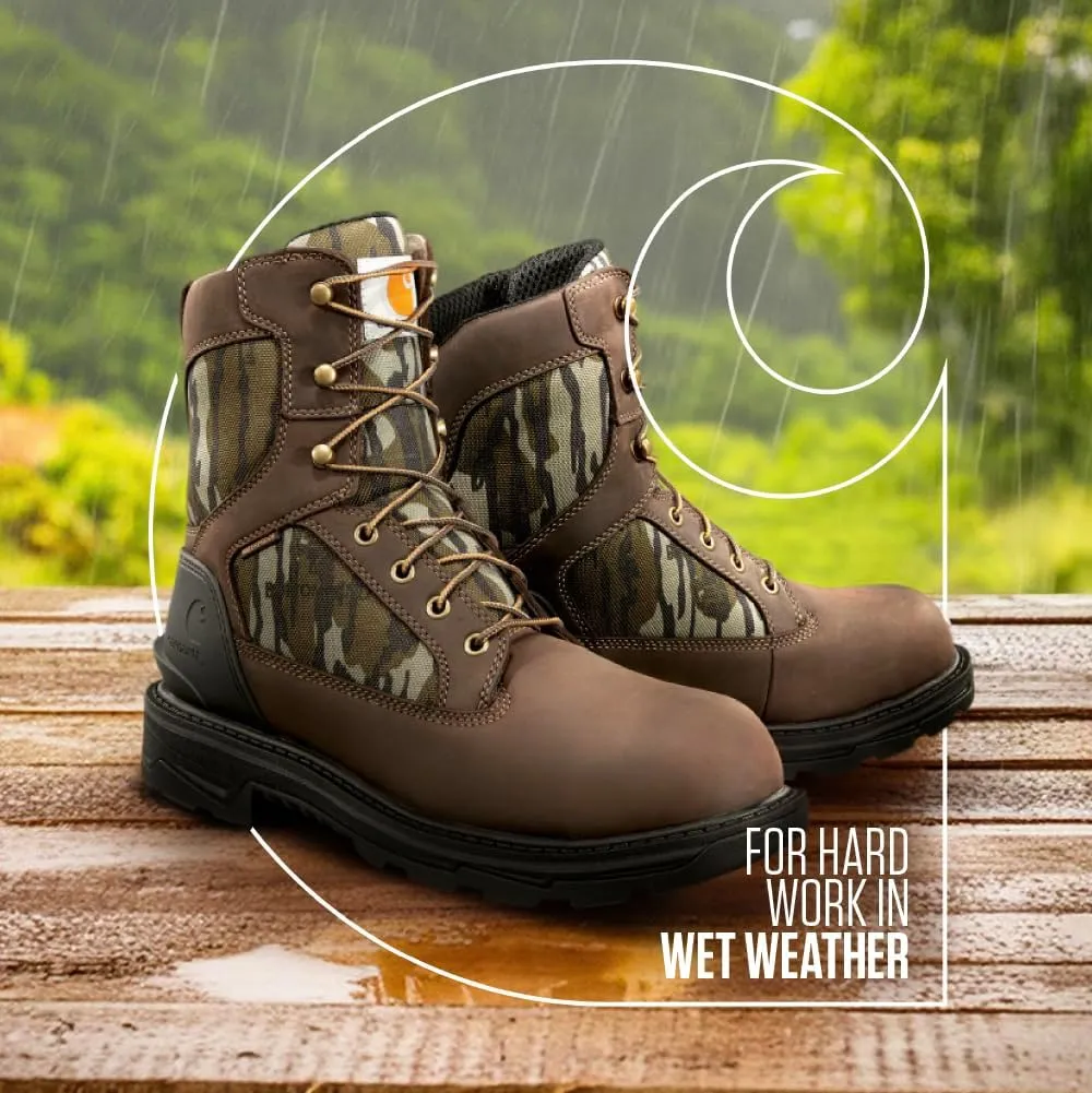 Carhartt Ironwood Waterproof Work Boots for Men - 8-inch, Reinforced Oil-Tanned Leather with Breathable Membrane, EH & Slip-Resistant Outsoles