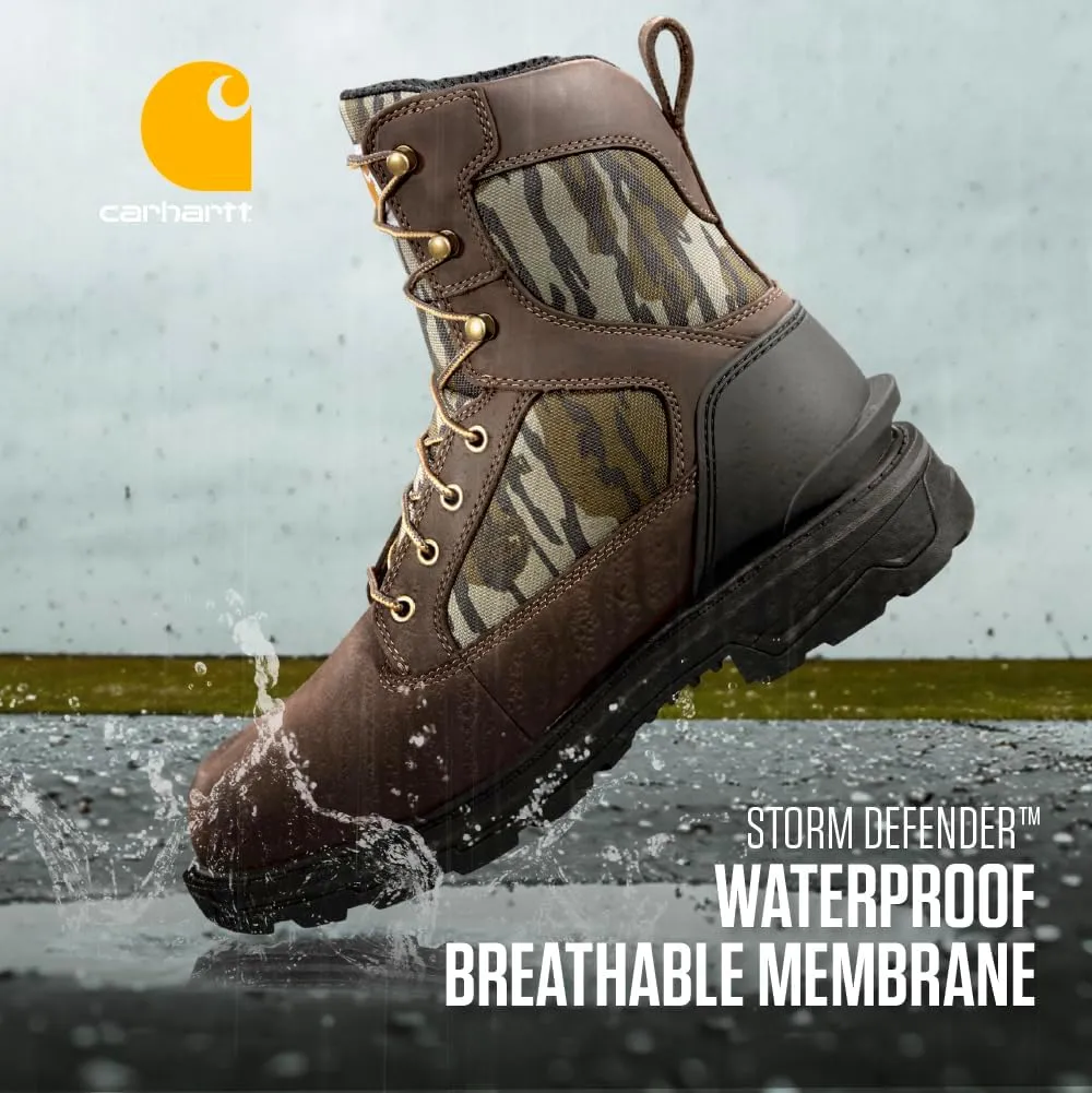 Carhartt Ironwood Waterproof Work Boots for Men - 8-inch, Reinforced Oil-Tanned Leather with Breathable Membrane, EH & Slip-Resistant Outsoles
