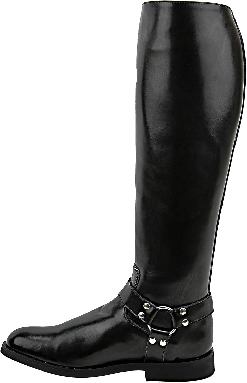 Casper Harness Men's Man Motorcycle Police Leather Fashion Stylish Tall Riding Boots Color Black